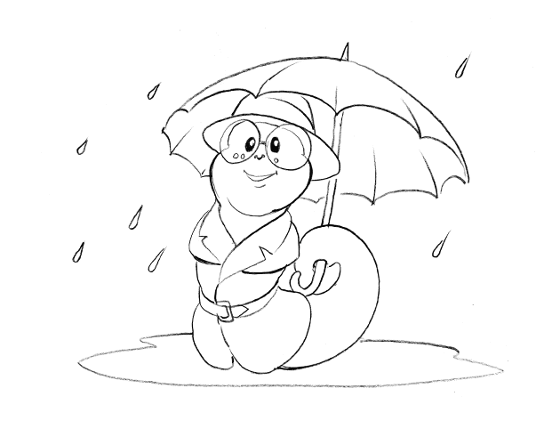 Stevely the Worm in the Rain