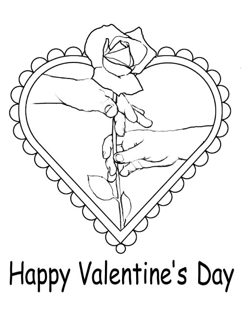 valentine coloring pages hearts and flowers - photo #6
