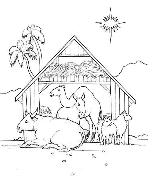 nativity animal coloring pages - photo #13