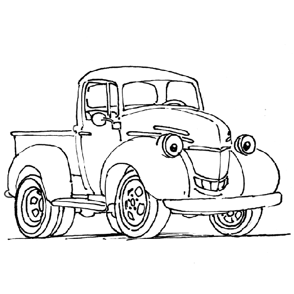 pick-up trucks colouring pages