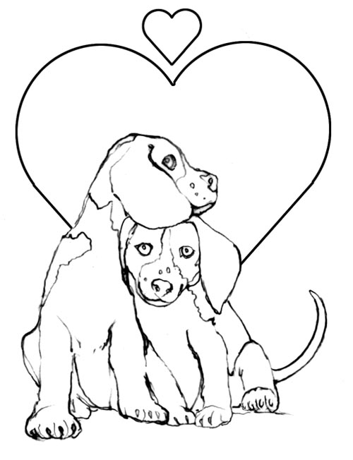 i love you coloring pages dog - photo #6